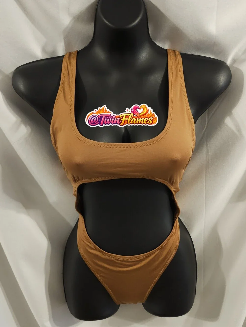 Skims Signature Swim Monokini Bathing Suit Almond Size Medium SW-MKN-0012